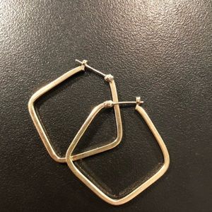 14k Vintage Geometric Square Large Hoop Earrings